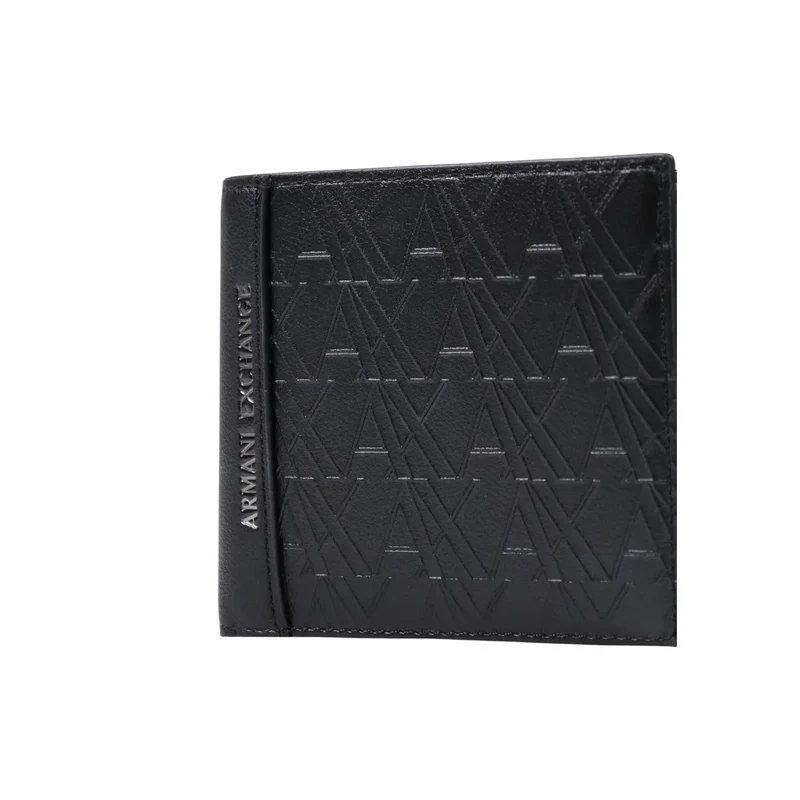 Armani Exchange Schwarze Herren-Geldbörse aus Polyester, B 11 cm, H 9 cm
