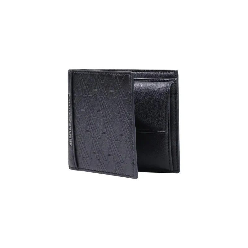 Armani Exchange Schwarze Herren-Geldbörse aus Polyester, B 11 cm, H 9 cm