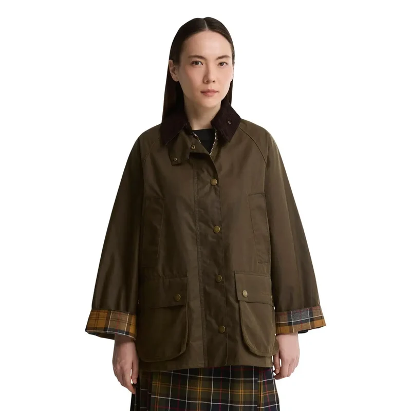 Barbour Damen Bedale Blazer aus beigem Baumwollwachs