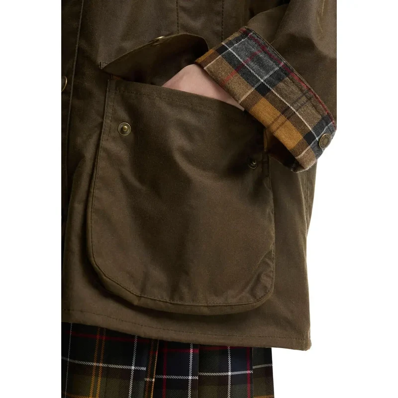 Barbour Damen Bedale Blazer aus beigem Baumwollwachs