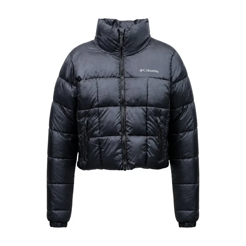 Columbia Schwarze, kurze Damen-Polyesterjacke mit Reißverschluss