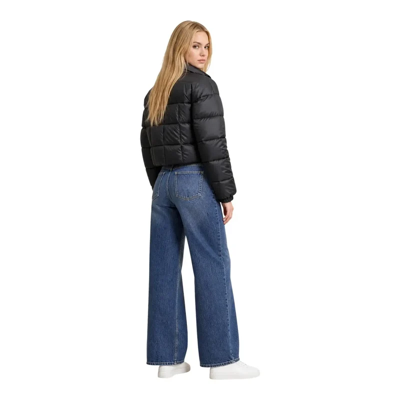 Columbia Schwarze, kurze Damen-Polyesterjacke mit Reißverschluss