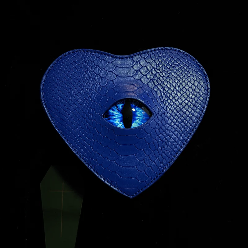 Gothic-Tasche für Damen, Teufelsauge, Fledermausflügel, Herz, Blau