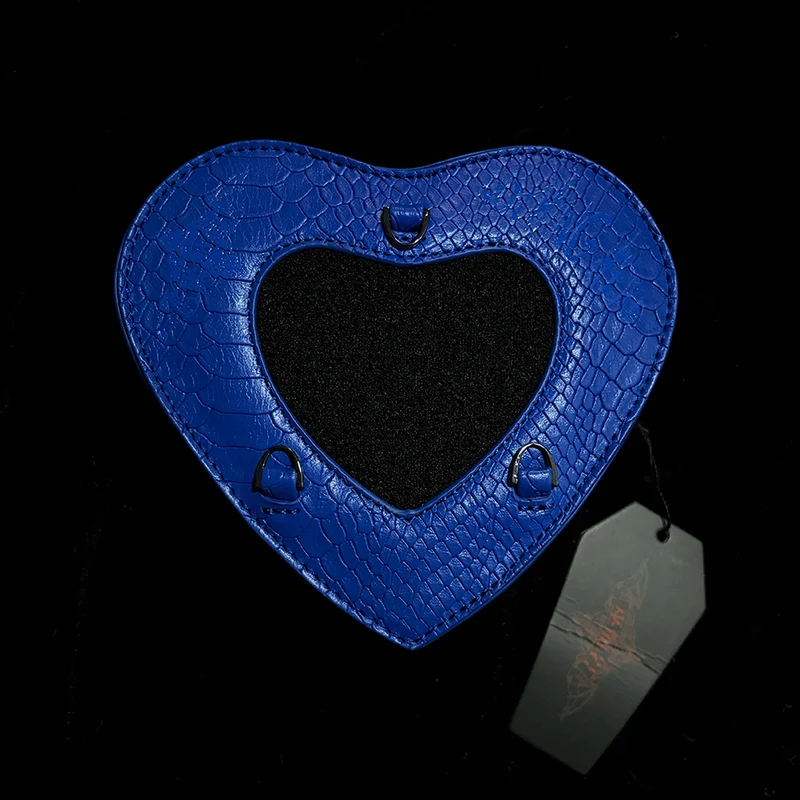 Gothic-Tasche für Damen, Teufelsauge, Fledermausflügel, Herz, Blau