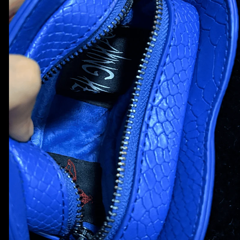 Gothic-Tasche für Damen, Teufelsauge, Fledermausflügel, Herz, Blau