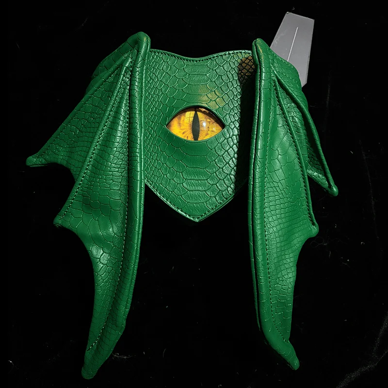 Gothic-Tasche für Damen, Teufelsauge, Fledermausflügel, Herz, Grün