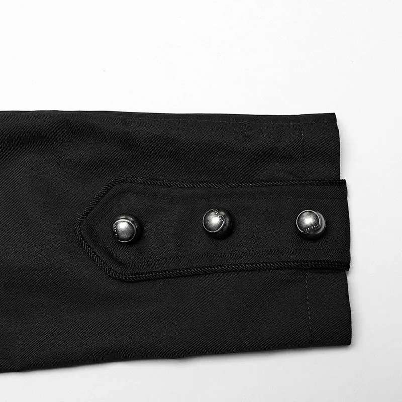 Herren-Gothic-Mantel mit Stehkragen und großen Taschen