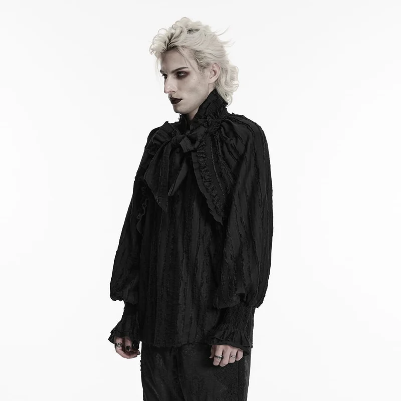 Gothic-Pullover für Herren mit Schleife und Rüschen
