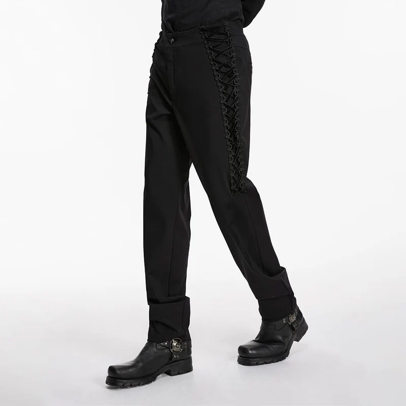 Minimalistische Gothic-Hose für Herren mit Riemen