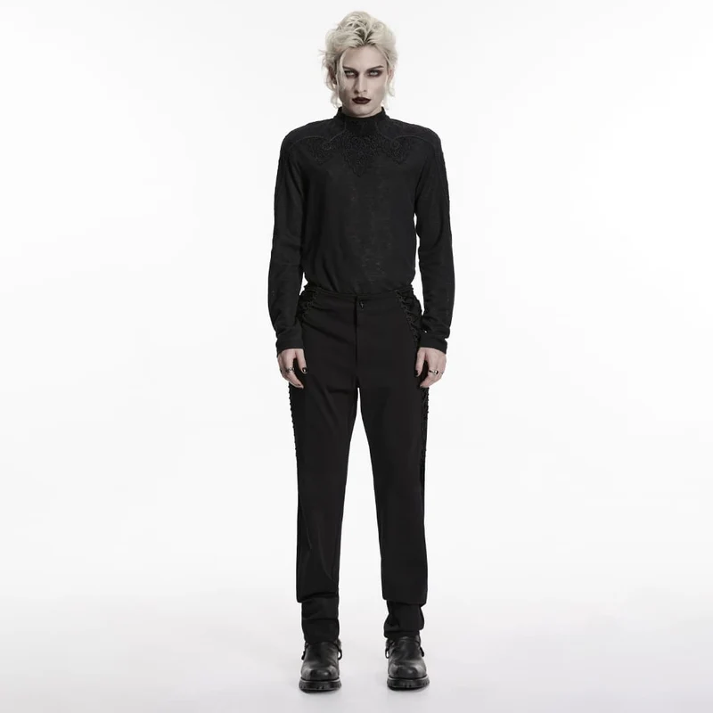 Minimalistische Gothic-Hose für Herren mit Riemen