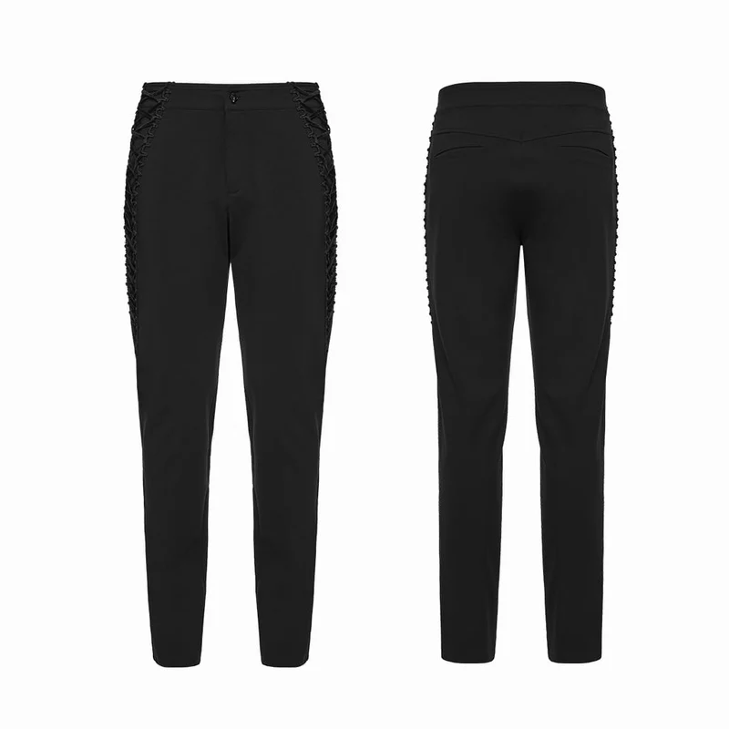 Minimalistische Gothic-Hose für Herren mit Riemen