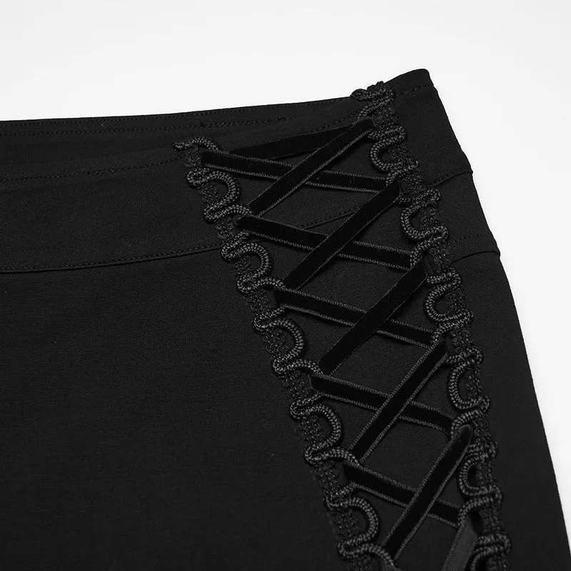 Minimalistische Gothic-Hose für Herren mit Riemen