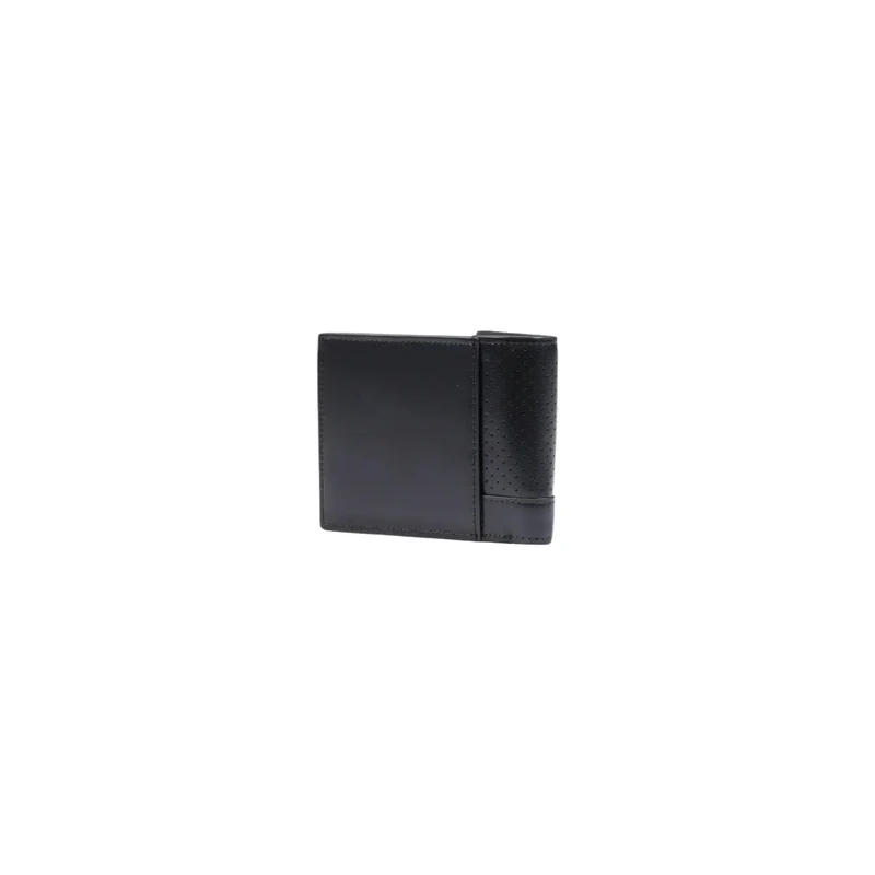 Calvin Klein Herren-Ledergeldbörse, schwarz, Reißverschlussfach, Größe W2