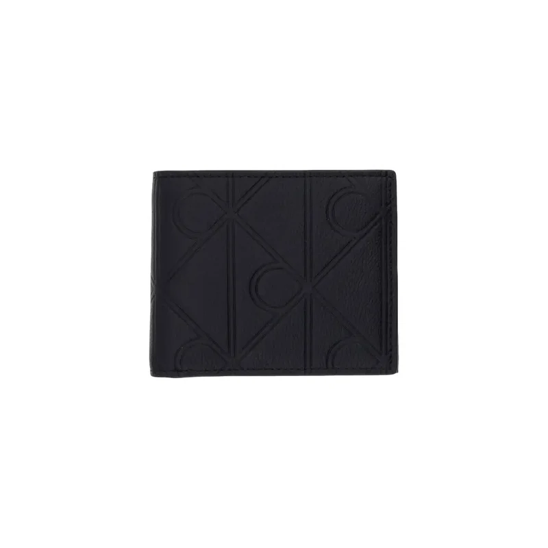 Calvin Klein Herren-Geldbörse aus schwarzem Leder mit Reißverschluss (B 2 x H 9 x L 2 cm)