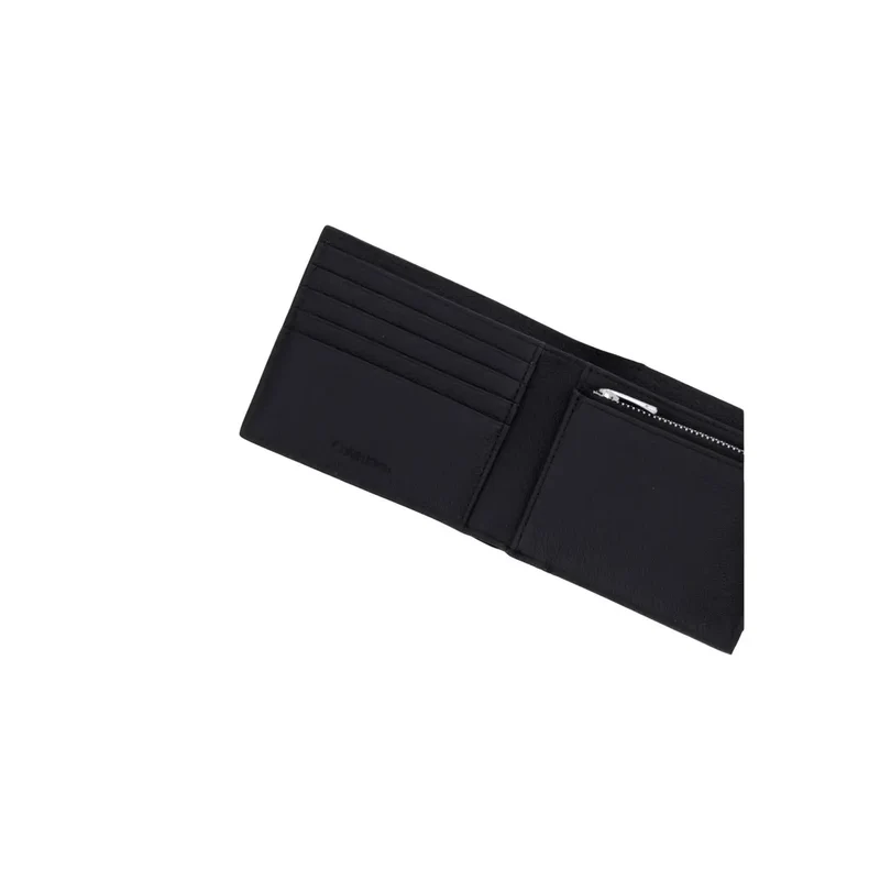 Calvin Klein Herren-Geldbörse aus schwarzem Leder mit Reißverschluss (B 2 x H 9 x L 2 cm)