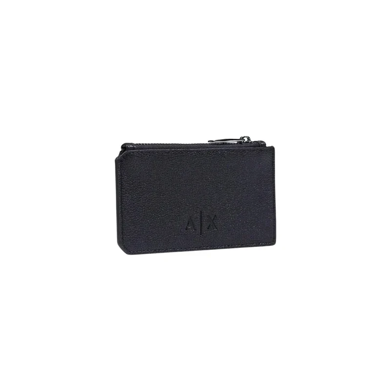 Armani Exchange Herren-Geldbörse, schwarz, Polyester, Reißverschluss, 13 x 7 x 1,5 cm