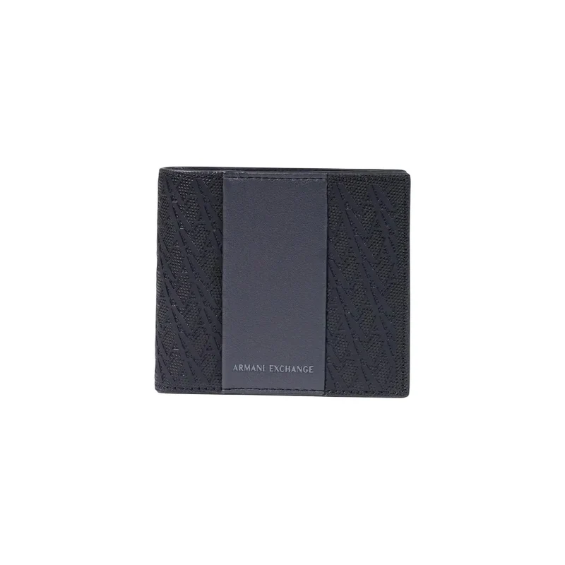 Armani Exchange Schwarze Herren-Geldbörse aus Polyester, 11 x 9 cm