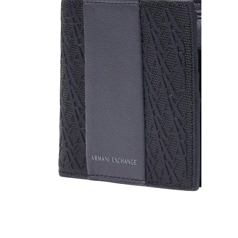 Armani Exchange Schwarze Herren-Geldbörse aus Polyester, 11 x 9 cm
