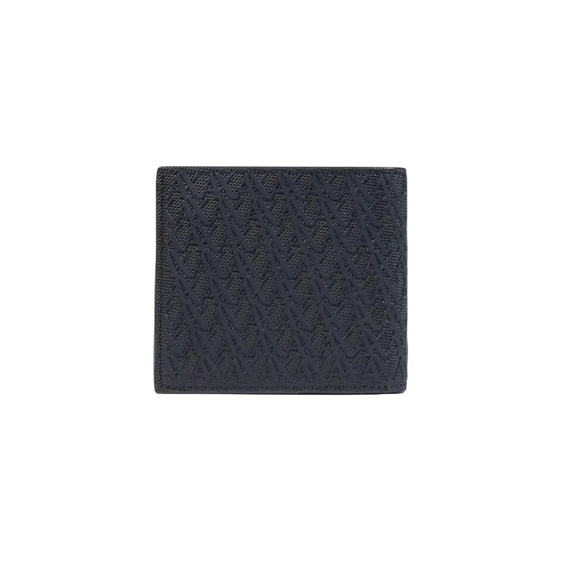 Armani Exchange Schwarze Herren-Geldbörse aus Polyester, 11 x 9 cm
