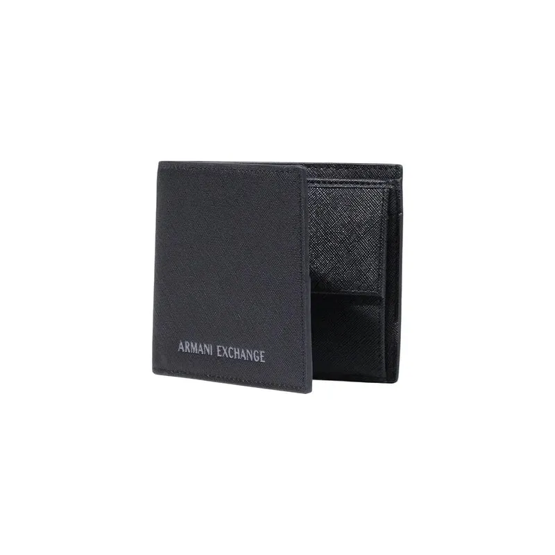 Armani Exchange Schwarze Herren-Geldbörse aus Polyester, B 11 cm, H 9 cm