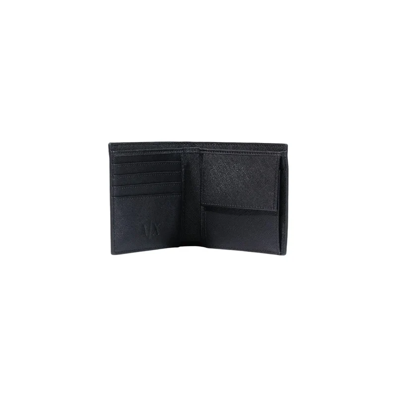 Armani Exchange Schwarze Herren-Geldbörse aus Polyester, B 11 cm, H 9 cm