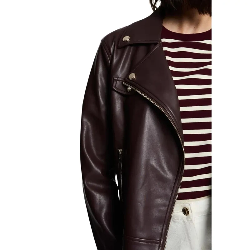 Morgan De Toi Damen-Blazer Bordeaux aus Kunstleder
