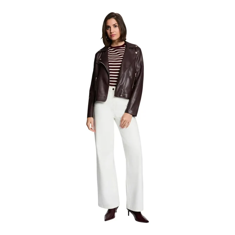 Morgan De Toi Damen-Blazer Bordeaux aus Kunstleder