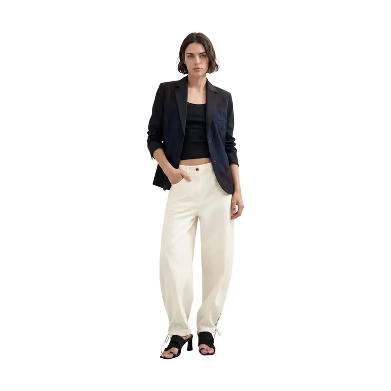 Desigual Damenblazer, blau, geometrisches Muster, Viskosemischung