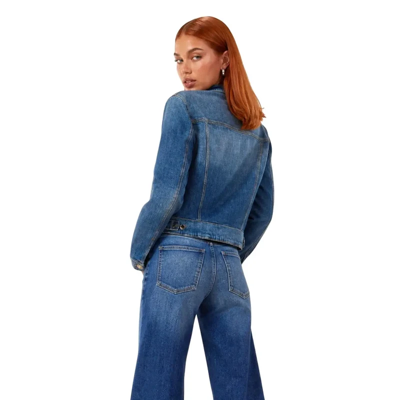 Guess Damen-Blazer aus blauer Baumwolle, Modell Ivy