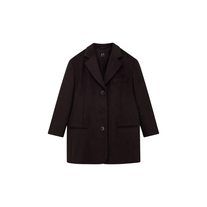 Armani Exchange Damenblazer aus braunem Wollmischgewebe