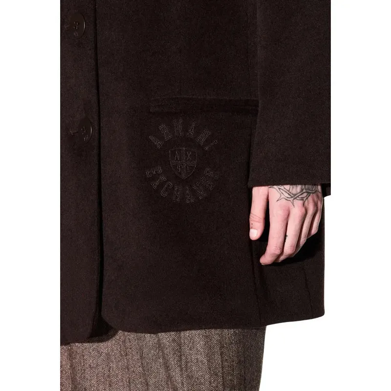 Armani Exchange Damenblazer aus braunem Wollmischgewebe