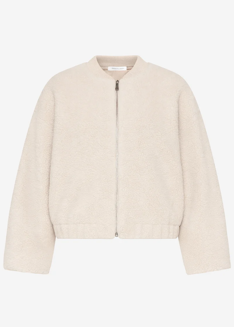 Bomberjacke aus Teddyfell - beige