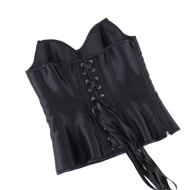 Gothic-Schnürkorsett für Damen, einfarbig, über der Brust