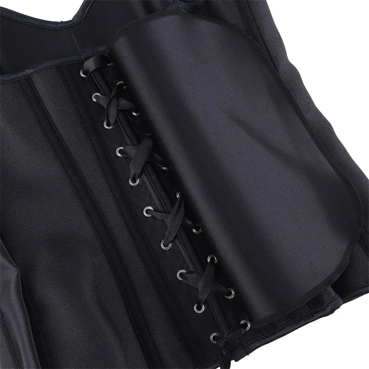 Gothic-Schnürkorsett für Damen, einfarbig, über der Brust