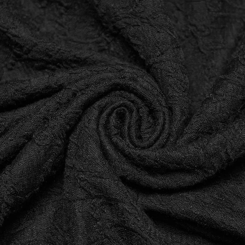 Gothic-Herren-Rollkragenpullover mit Raffungen und kurzen Ärmeln