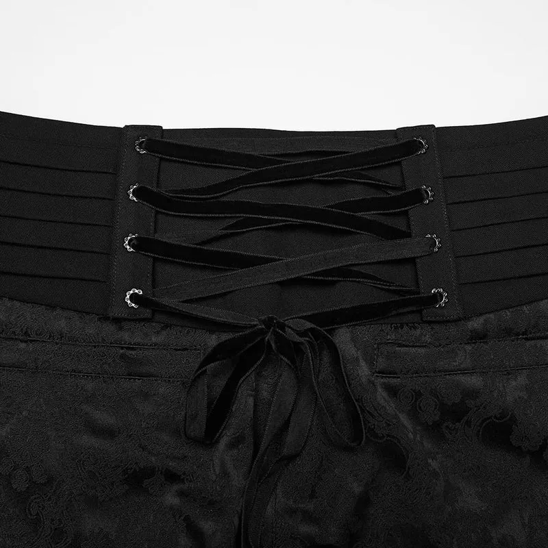 Gothic-bestickte Faltenhose für Herren