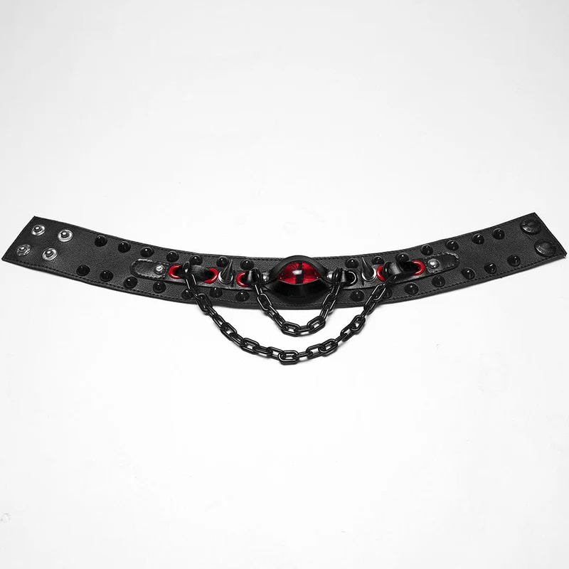 Damen Punk Dämonenauge Nieten Kette Choker