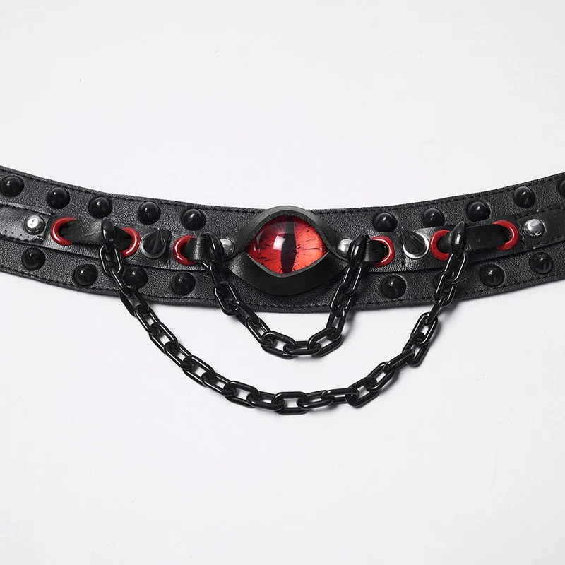 Damen Punk Dämonenauge Nieten Kette Choker