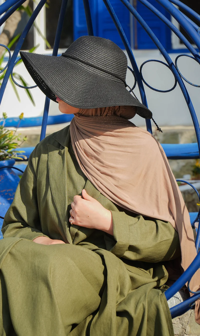 Leinen Abaya Awdal Set - HERB