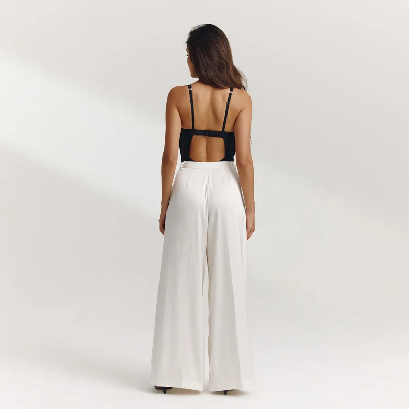 Geraffter Mesh-Body - Schwarz