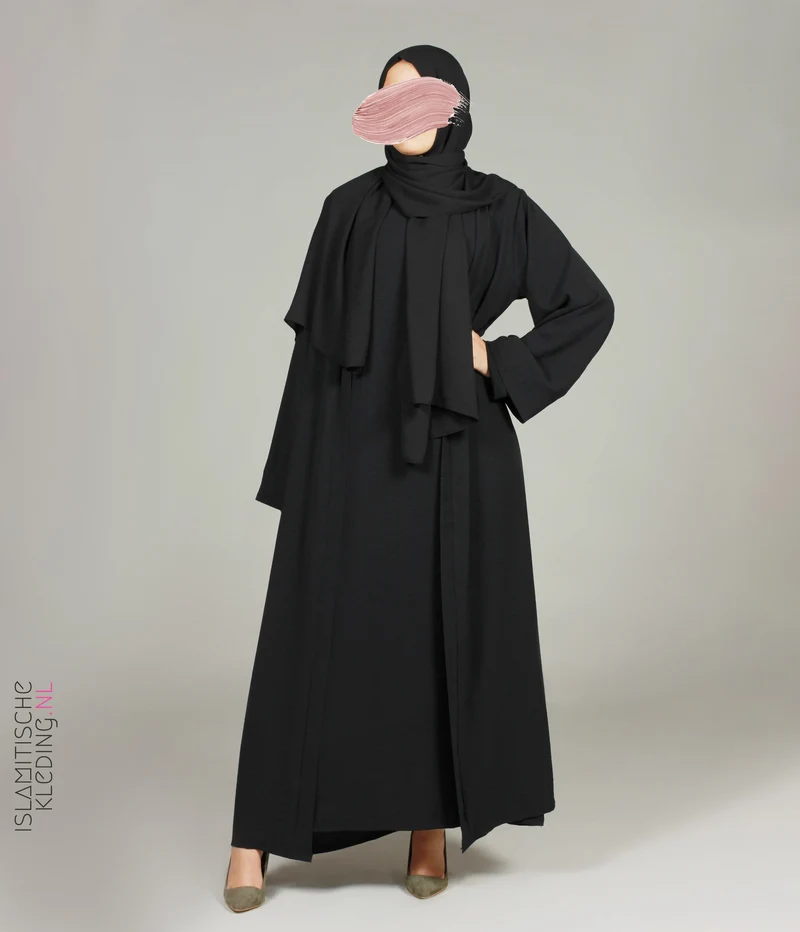 Noora Kimono + Abaya-Set – Schwarz