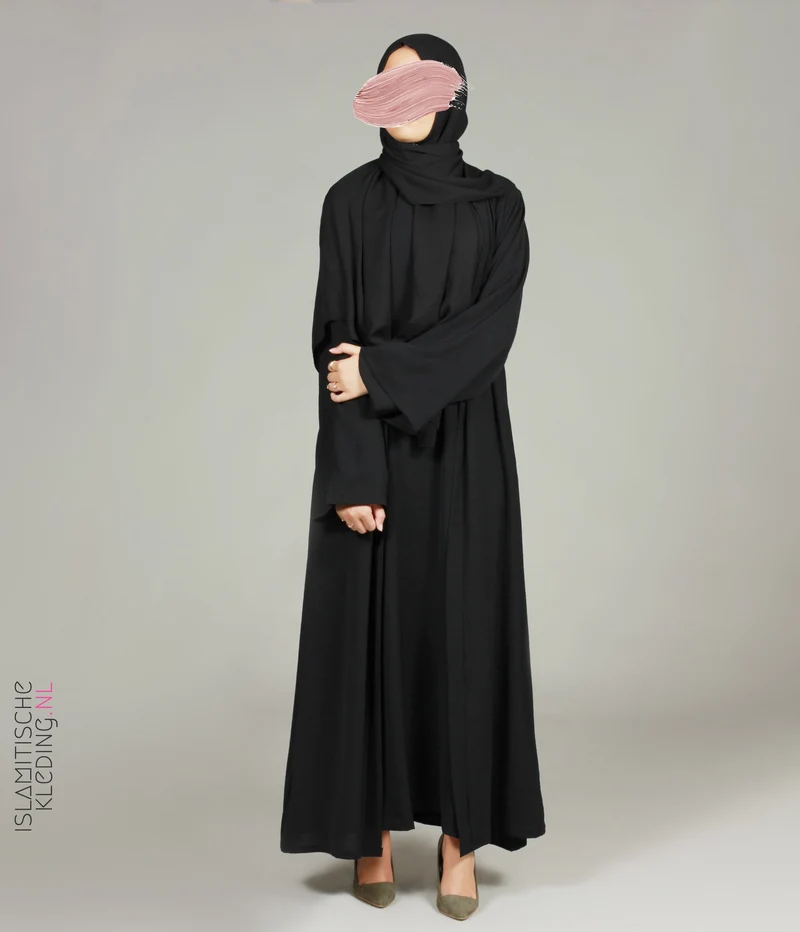 Noora Kimono + Abaya-Set – Schwarz
