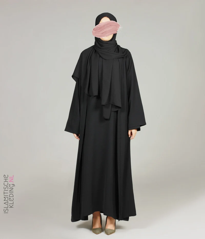 Noora Kimono + Abaya-Set – Schwarz