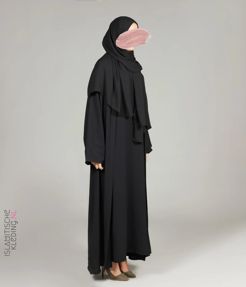 Noora Kimono + Abaya-Set – Schwarz