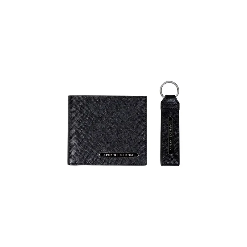 Armani Exchange Herren-Ledergeldbörse Schwarz 10x11x2