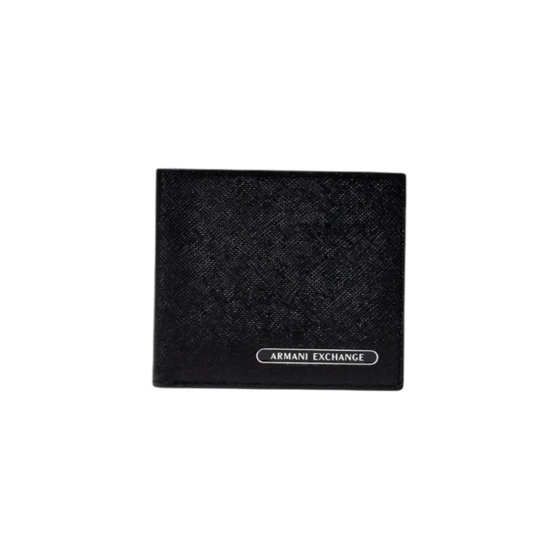 Armani Exchange Herren-Ledergeldbörse Schwarz 10x11x2