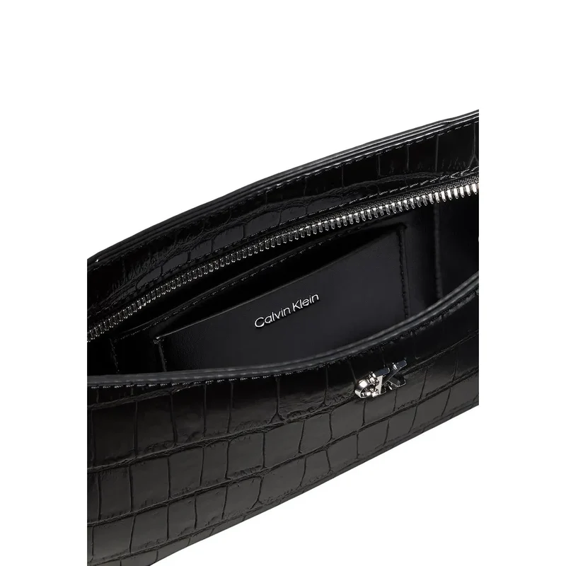 Calvin Klein Schwarze Damen-Schultertasche aus Polyurethan, klein