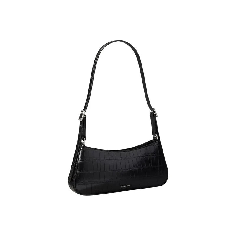 Calvin Klein Schwarze Damen-Schultertasche aus Polyurethan, klein