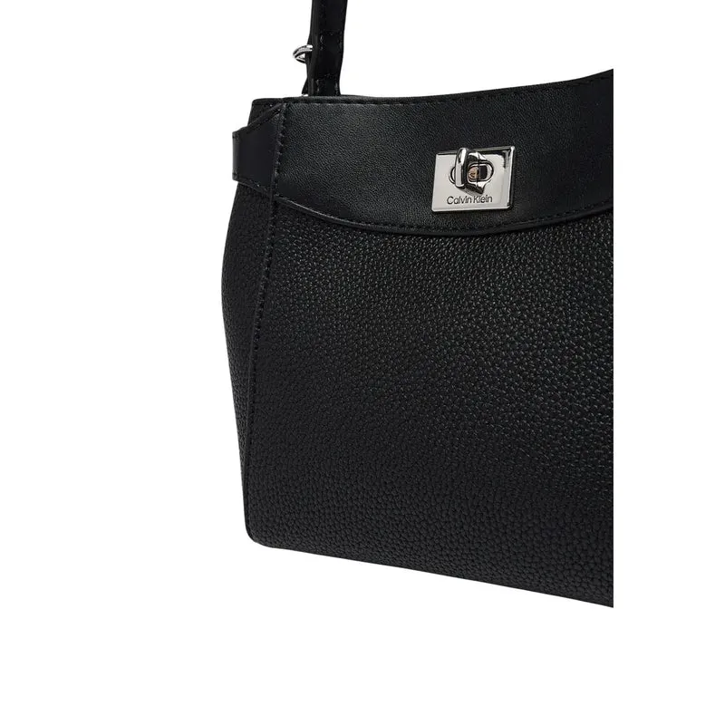 Calvin Klein Schwarze Damen-Umhängetasche aus Polyurethan