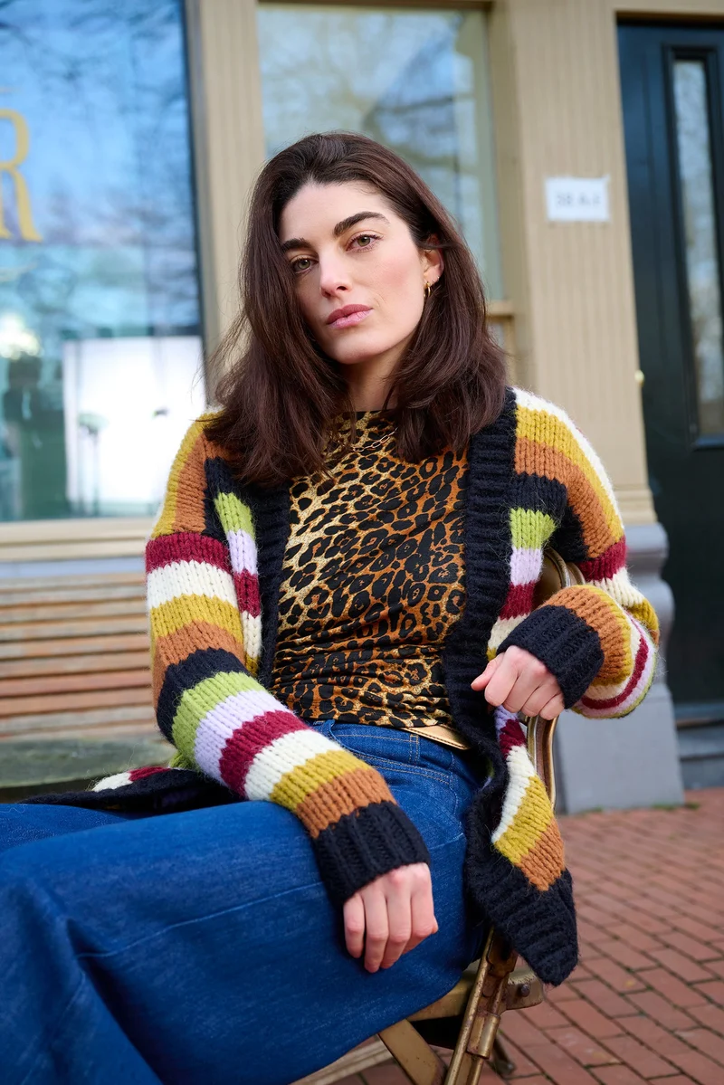 Cardi Oversize Campo Knit Stripe